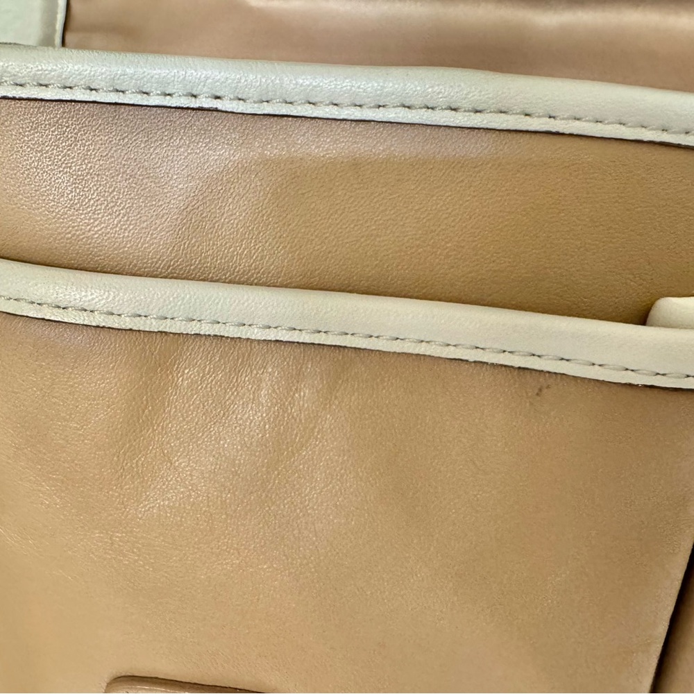 Pre-owned COACH Park Colorblock Salmon Pink/Tan/White Leather Crossbody Bag - Picture 11 of 14